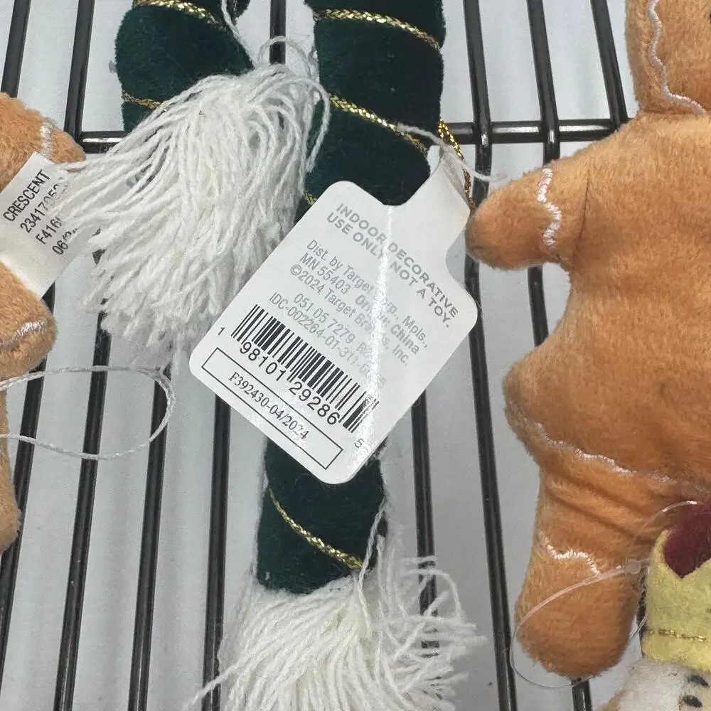 Gingerbread Plush  Candy‎ Cane Nativity Assorted Ornament Lot Holiday Decor New